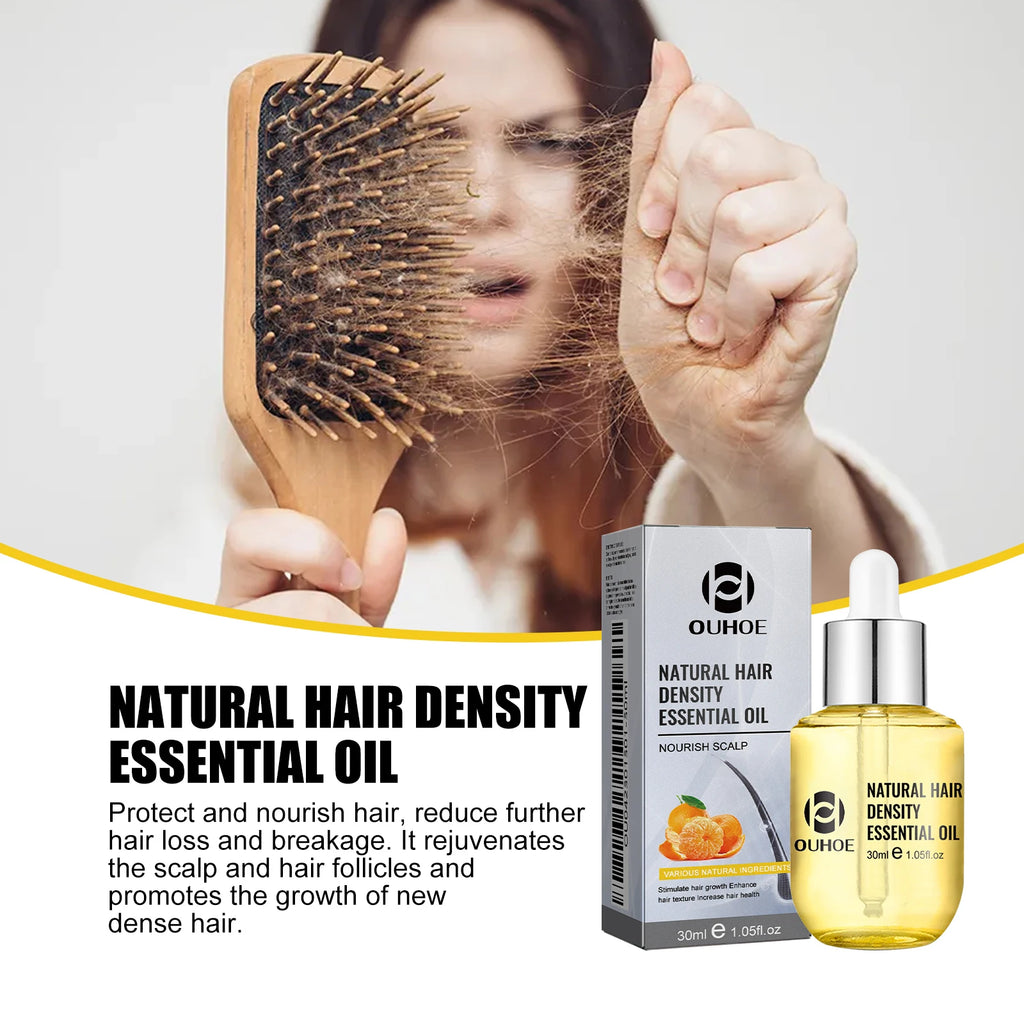 Scalp Massage Hair Oil by OUHOE, 30ml Cosmetic Hair Care with Citrus, Ginger and Ginseng, Dropper Bottle for Men and Women at Home