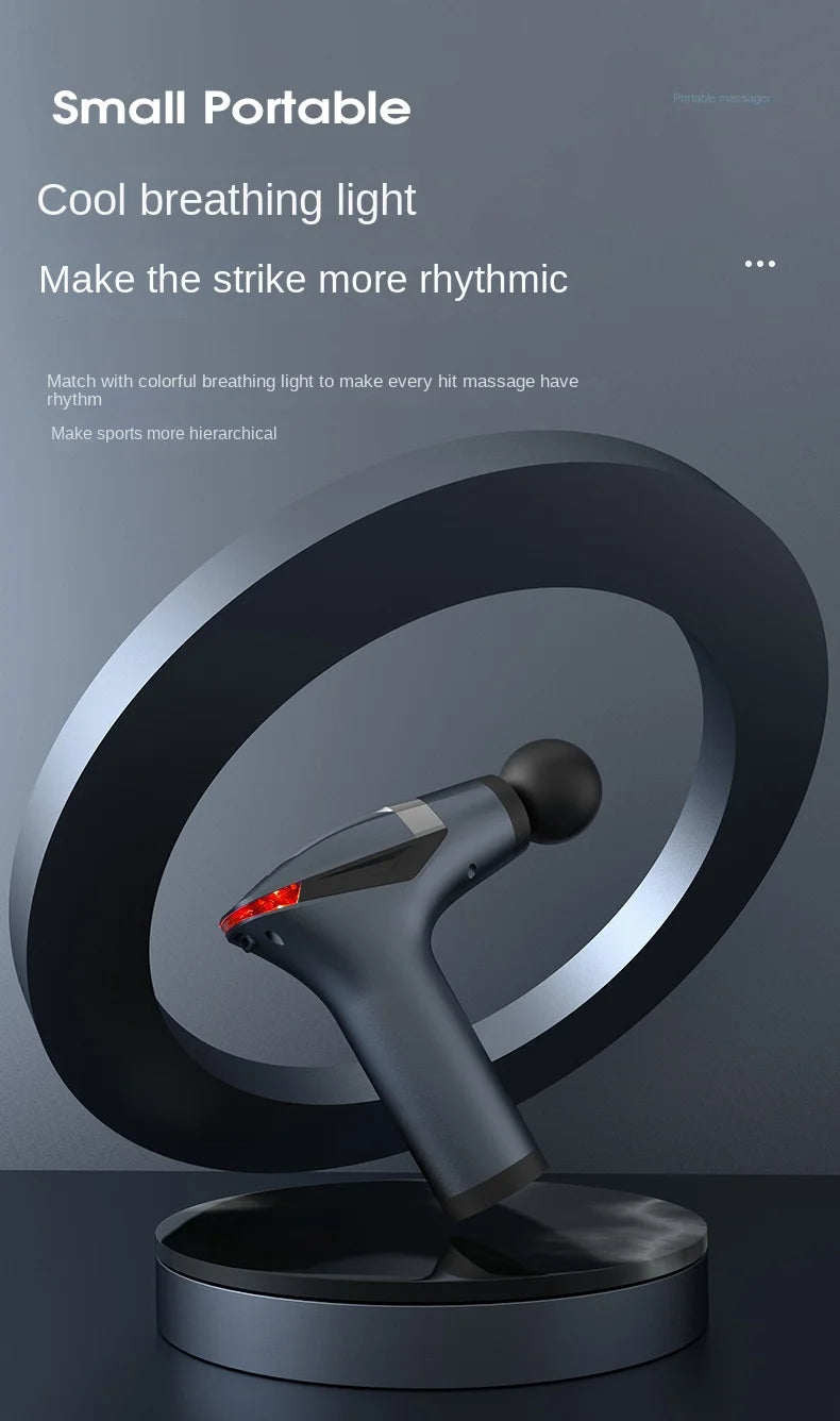 Long-Handle Massage Gun in Dark Gray with 1500mAh Battery, Type-C Charging and Listed 2600–3300rpm Motor Speed for Adult Personal Massage Routines