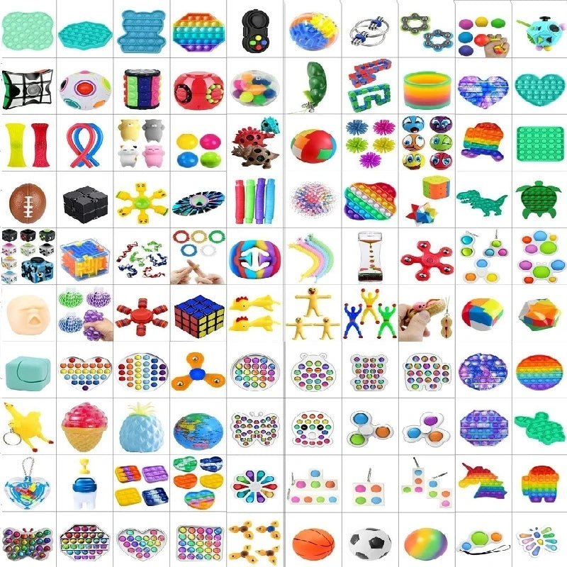 Random Fidget Toys Mystery Pack with Six Assortment Sizes, 3, 5, 10, 20, 30 or 50 Pieces of Surprise Play Items with Random Styles and Possible Duplicates