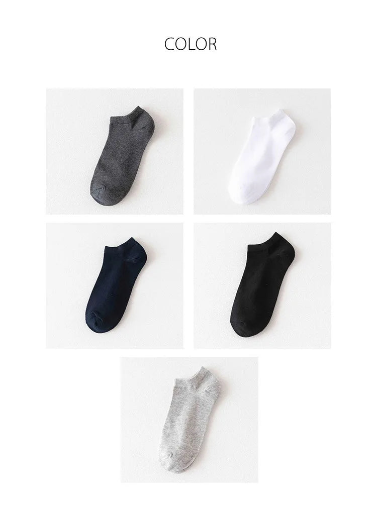 Solid Color Unisex Ankle Socks Multipack with Lightweight Low-Cut Style, Black, White and Grey Selections for Men's and Women's Everyday Casual Outfits