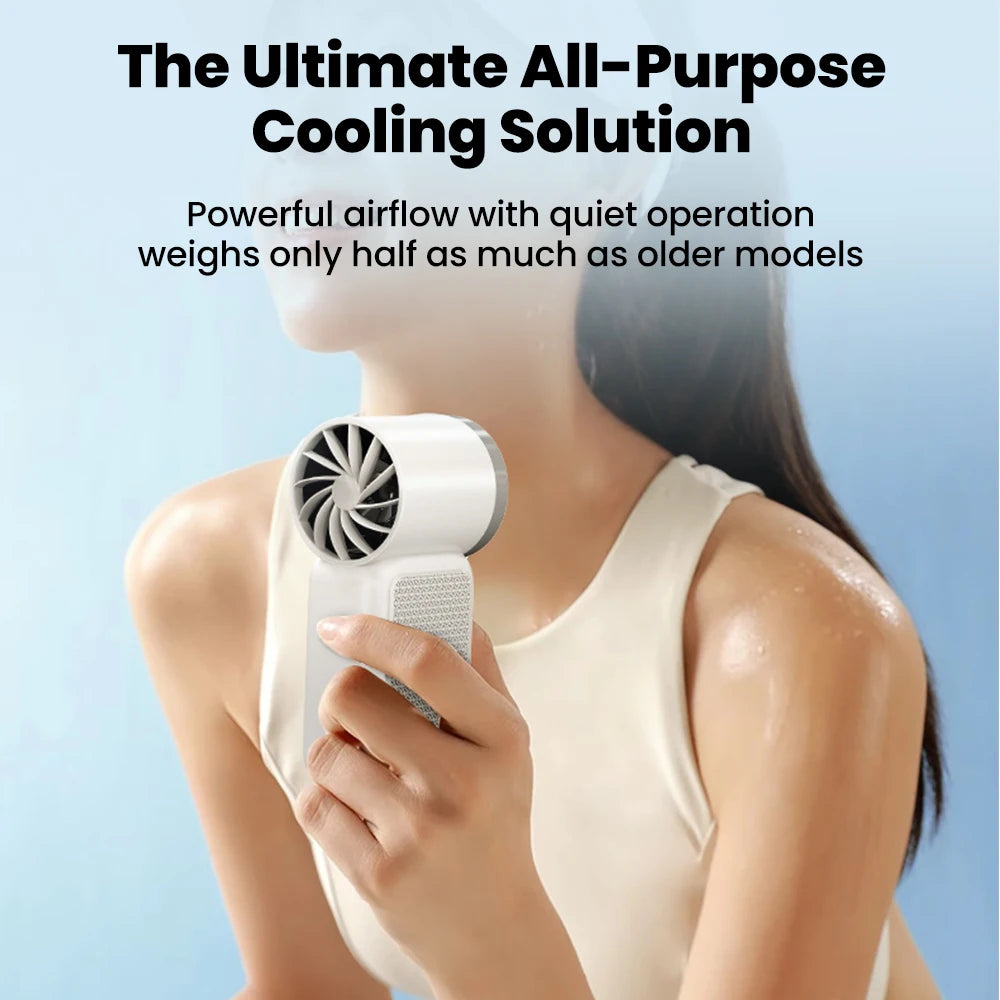 Five-Speed Handheld Fan with Type-C Charging and Button Controls, Rechargeable Mini Personal Fan in White, Purple, Gray or Green for Office and Summer Outings