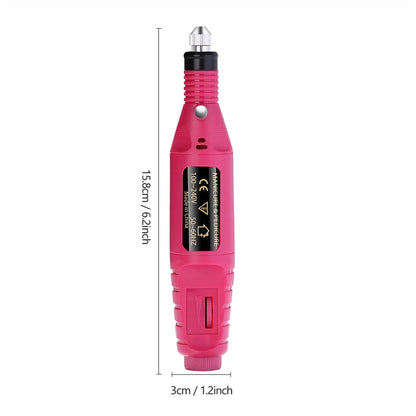 LINMANDA USB Nail Drill and Lamp Kit with Electric Polish File and UV LED Curing References, Seven Numbered Set Options for Adult Gel and Acrylic Nail Art