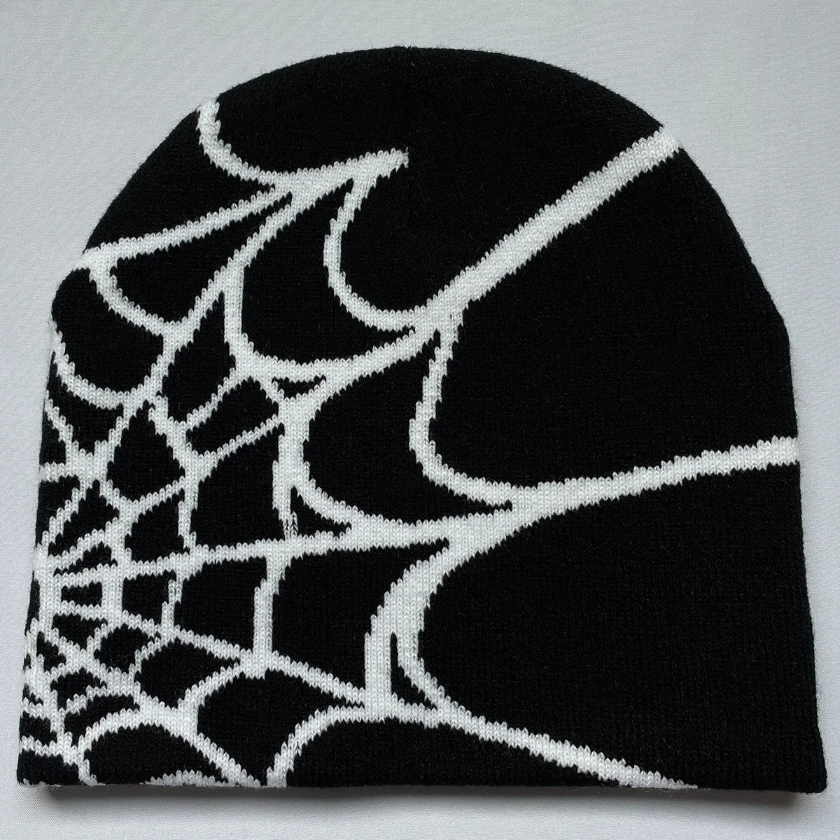 Spider Web Knit Hat, Unisex Acrylic Y2K Beanie with Geometric Pattern in Nine Color Options, Listed Size 56/57 for Streetwear and Cool-Weather Casual Outfits