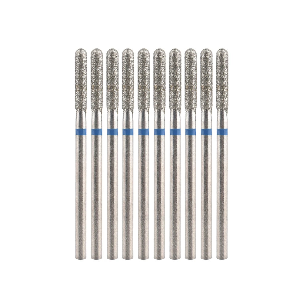 Diamond Nail Drill Bits, Listed 10-Piece Milling Accessories with 2.35mm Shanks, A-Series and Grade-Labeled Options for Professional Electric Manicure Filing