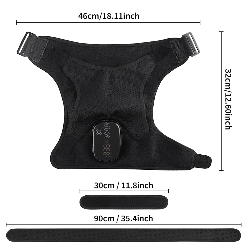 Thermal Shoulder Massage Belt with Adjustable Heating, Shoulder Brace Format and Multiple Belt, APP-Labeled and Red Light Options for Home Relaxation