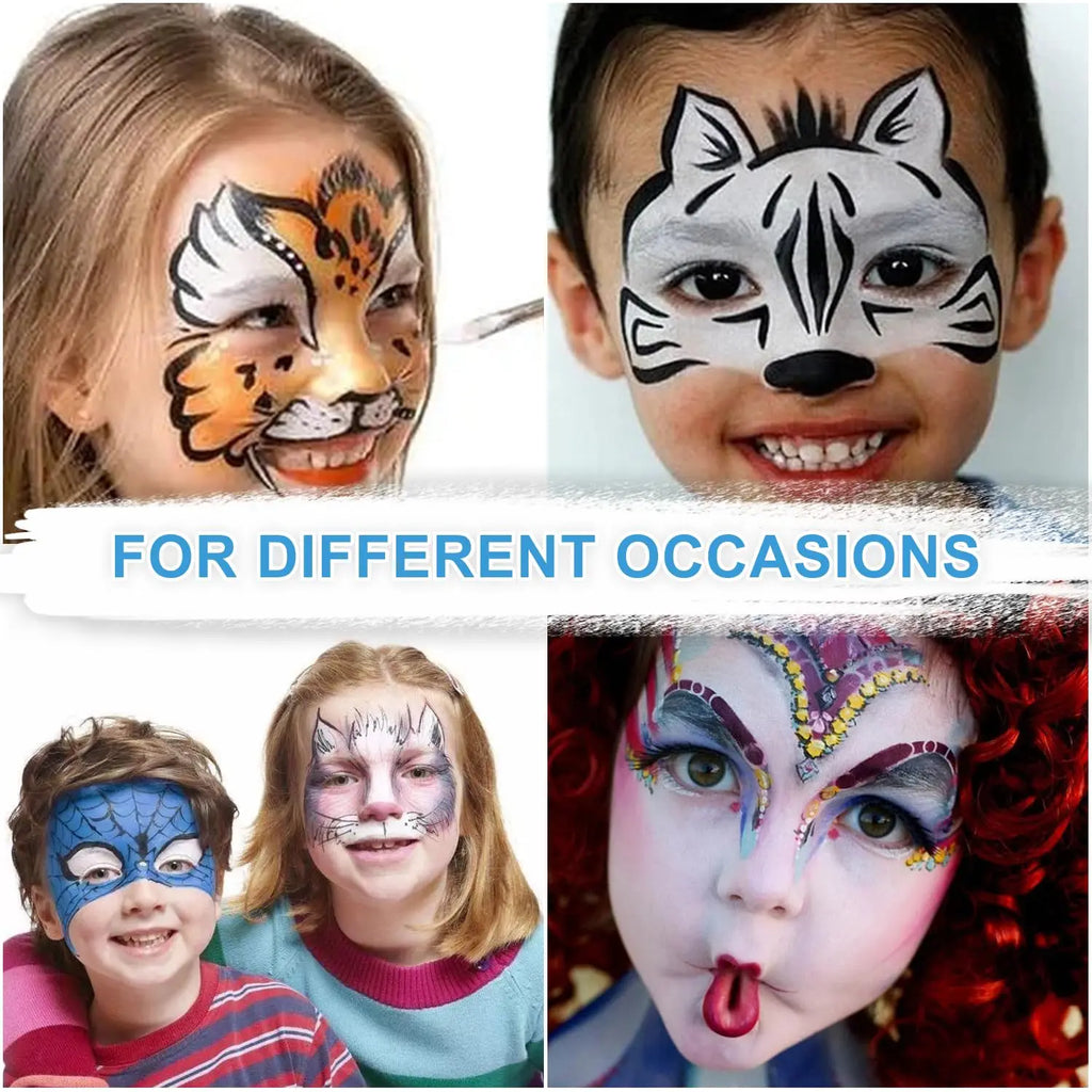 22 Color Face Paint Palette and SFX Makeup Kit Options for Halloween, Cosplay and Stage Costumes, with Brush Bundle Choices for Creative Body Art