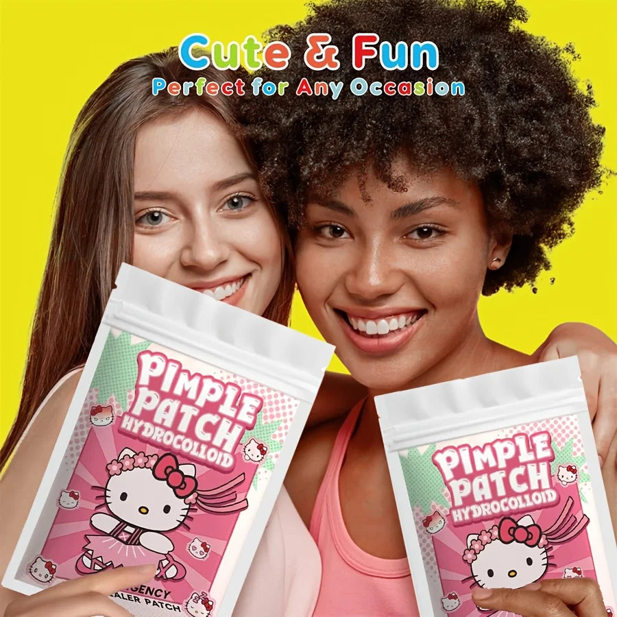 Cartoon Hydrocolloid Pimple Patches, 45PCS or 135PCS Pack Options with Hello Kitty Styling Reference for Decorative Facial Care and Personal Skincare Routines