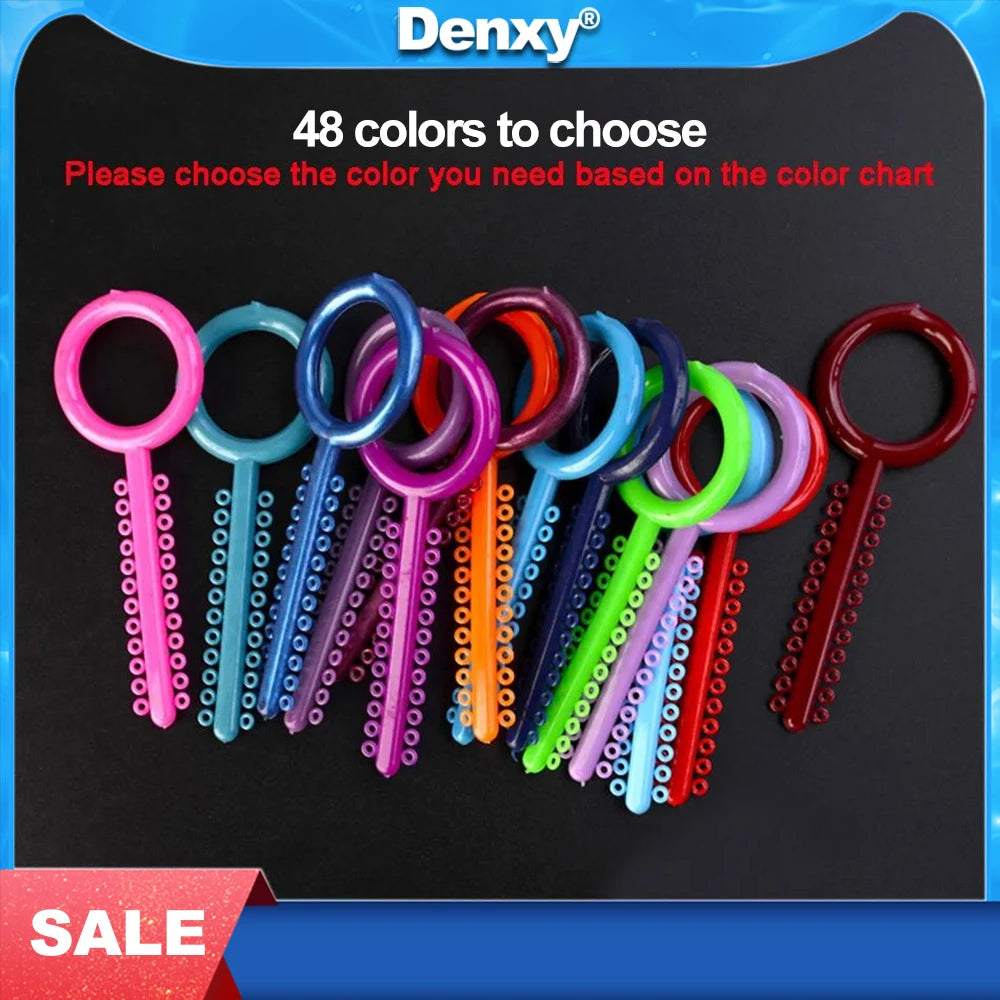 Orthodontic Ligature Ties 1040-Piece Bag, Urethane Elastic O-Rings on 40 Sticks with Numbered Color Options for Professional Braces Care