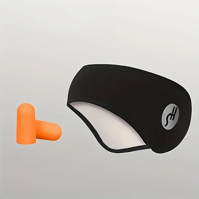 Sleep Mask with Ear Covers, Adjustable Soft Black Eye and Ear Cover with Lightweight Design for Airplane Travel, Home Rest and Nap Routines
