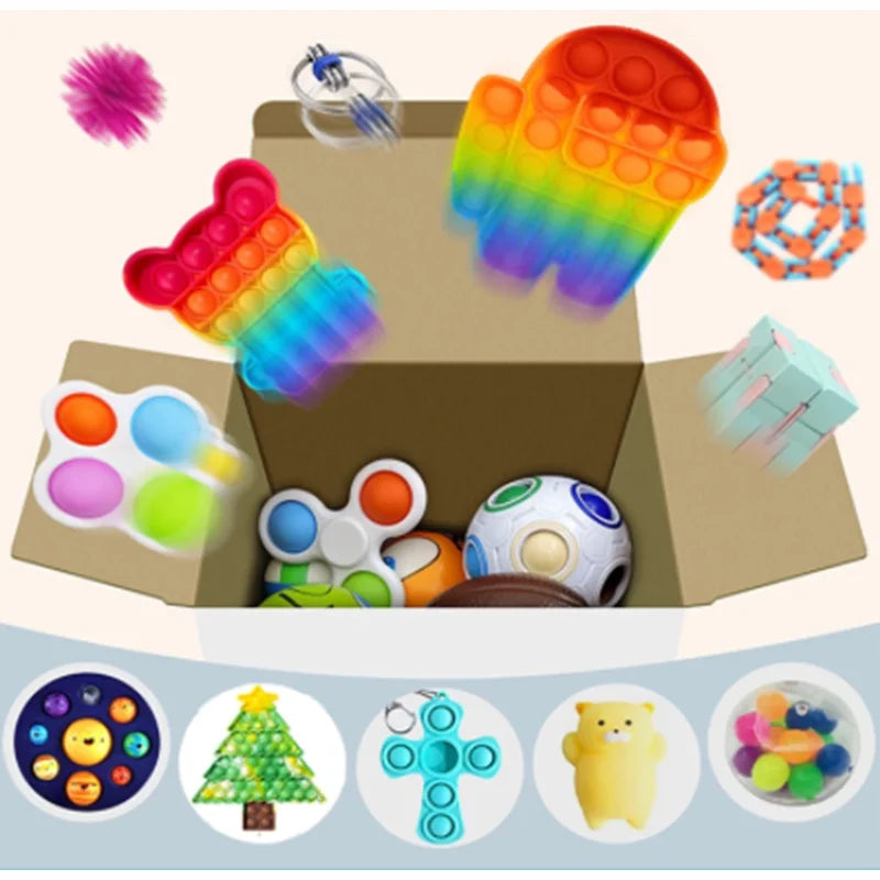 Random Fidget Toys Mystery Pack with Six Assortment Sizes, 3, 5, 10, 20, 30 or 50 Pieces of Surprise Play Items with Random Styles and Possible Duplicates
