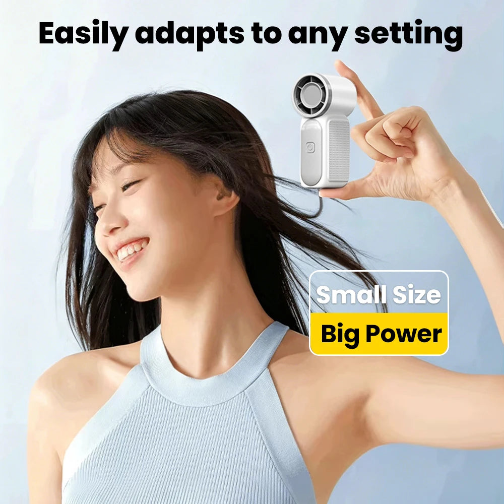 Five-Speed Handheld Fan with Type-C Charging and Button Controls, Rechargeable Mini Personal Fan in White, Purple, Gray or Green for Office and Summer Outings