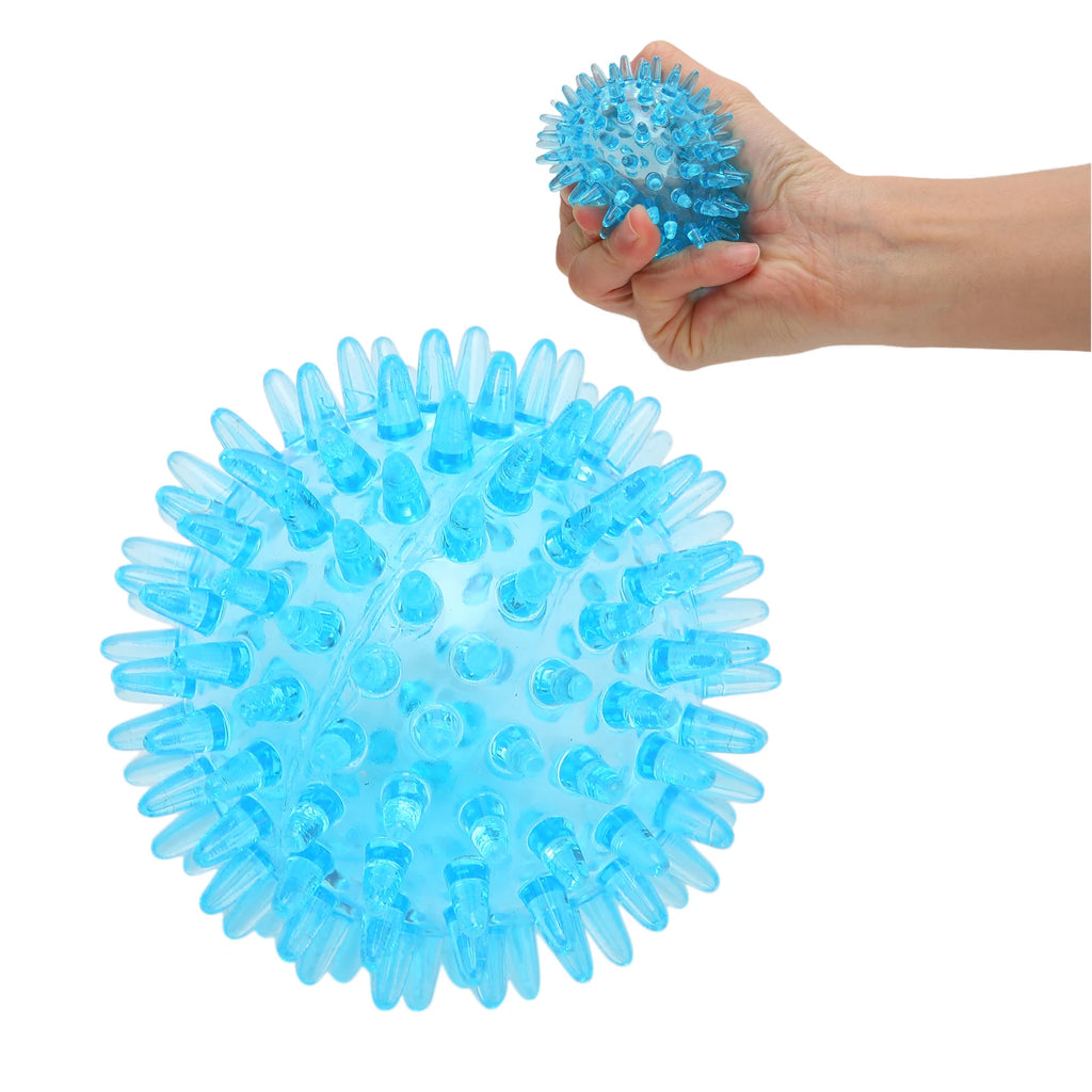 Spiky Hand Grip Ball with Hollow Soft TPR Construction and Transparent Finish Reference, Single-Piece Squeeze and Manual Massage Accessory for Adults