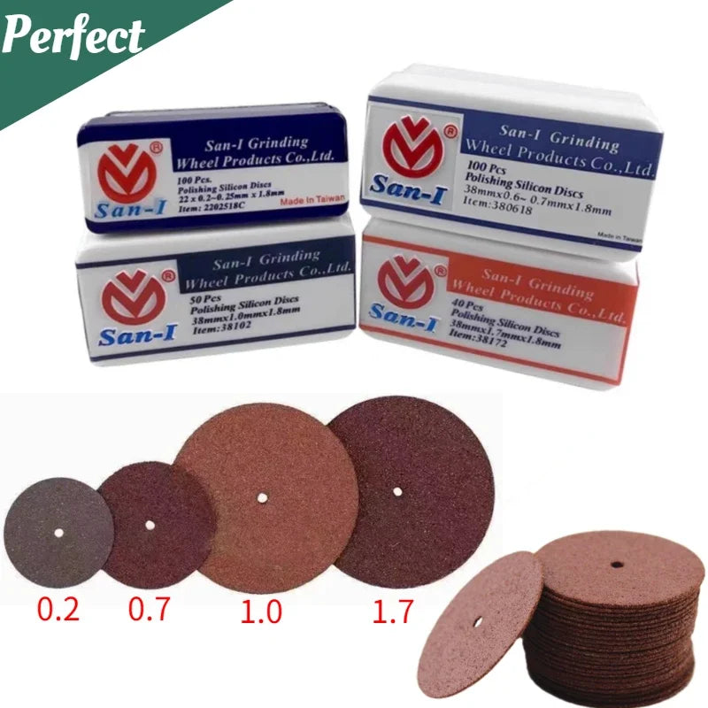 Dental Lab Polishing Discs, Resin Grinding and Separation Wheels in 22mm or 38mm Options, Boxed 40, 50 or 100-Piece Selections for Laboratory Work