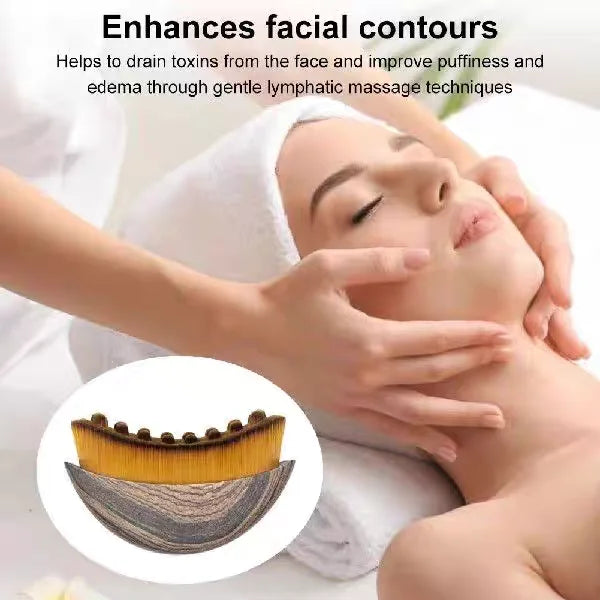 Facial Massage Brush with Contoured Design and Listed Soft Bristles, One or Two-Piece Options for Face, Chin and Jawline Personal Skincare Accessories