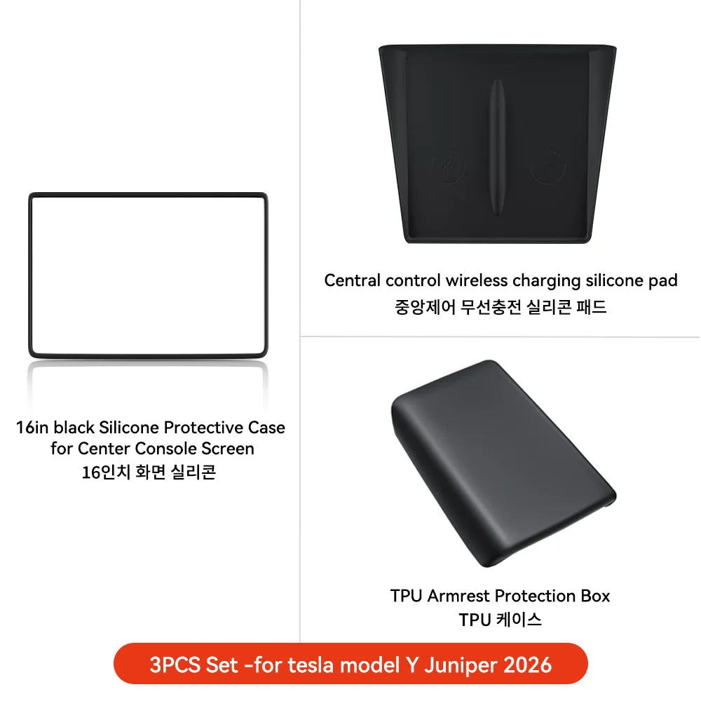 Center Console Armrest Cover with TPE and TPU Material Options, Stripe and Wavy Grain Styling for Select Tesla Model 3 Highland and Model Y Juniper Interiors