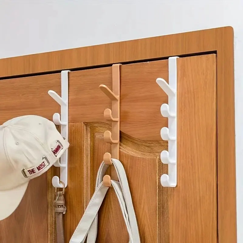Over-the-Door Hanging Rack for Bags, Hats and Jackets, Single ABS Plastic Bedroom Storage Organizer in White, Black or Brown with 27 x 4.5cm Size Reference