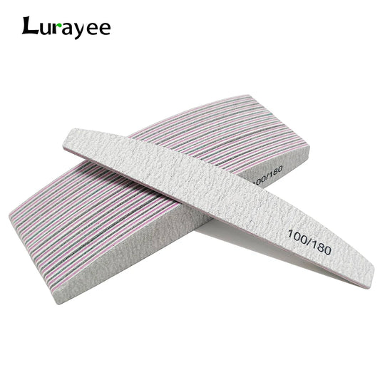 Double-Sided Nail Files, Sandpaper Buffer Packs of 3, 5 or 10 for Acrylic Nail Shaping and Gel Extension Filing, A-H Styles with H 180-240 Grit Options