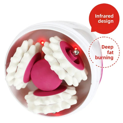 Electric Roller Body Massager in White with 3D Kneading Wheel Design, ABS and Silicone Construction for Adult At-Home Personal Care Routines