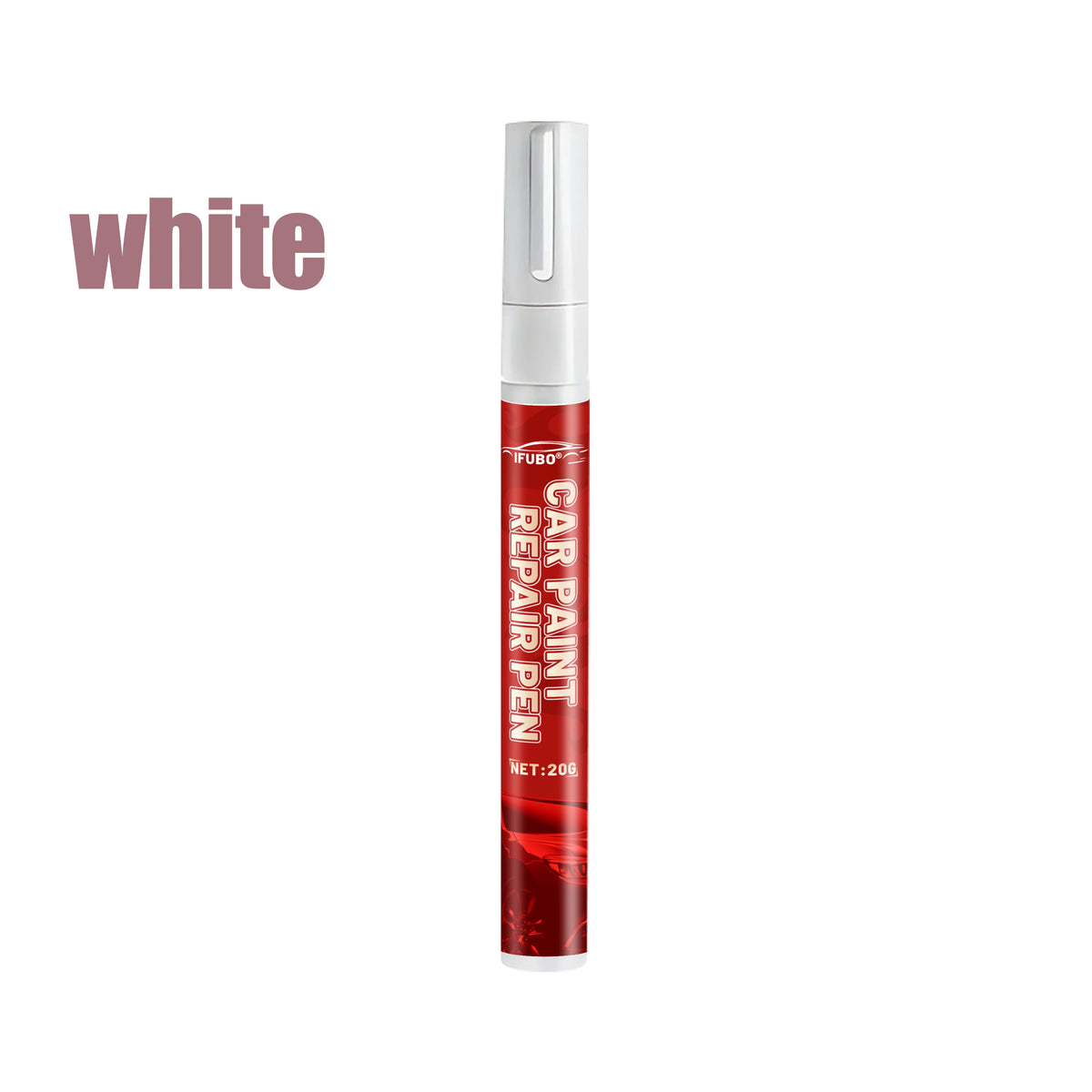 Car Paint Touch Up Pen for Small Cosmetic Paint Marks and Localized Automotive Detailing, WHITE Color Label and 1pc or 2pcs Quantity Selections