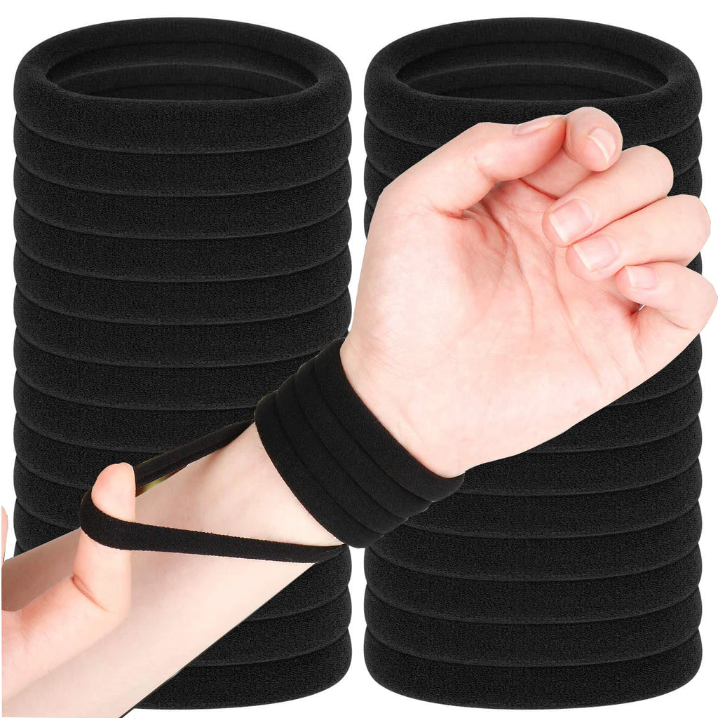 Kids Elastic Hair Ties in 20, 50 or 100-Piece Packs, Black, Coffee or White Hair Bands for Girls' Ponytails, Braids and Everyday School Hairstyles