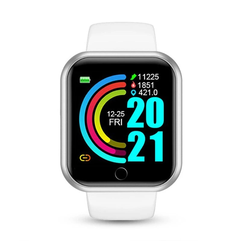 USB Charging Smart Watch with Step Counter, Music Control and Circular Touch Button, Soft Silicone Fitness Bracelet in Black, Pink, White or Silver