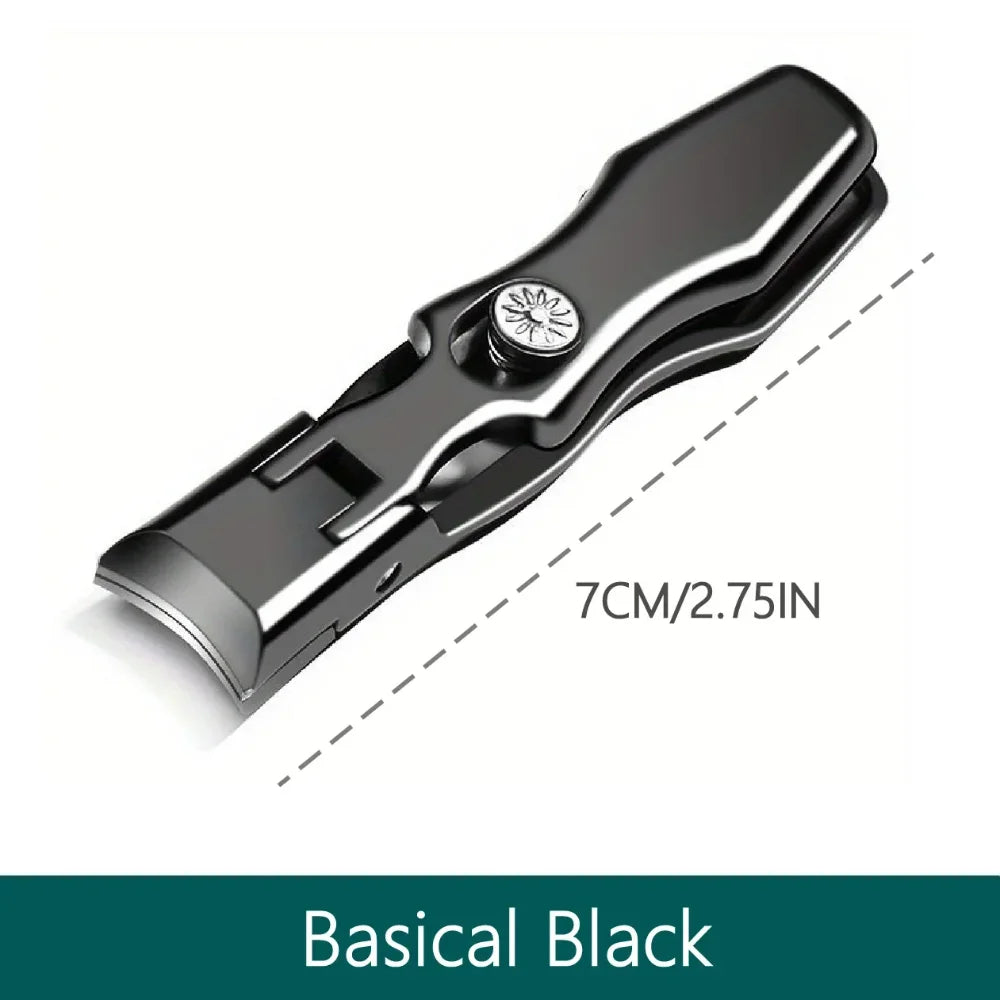 Thick Fingernail Clipper, Wide-Jaw Stainless Steel Grooming Tool in Basical Black, Large Silvery or Economy Set Options for Personal Nail Care