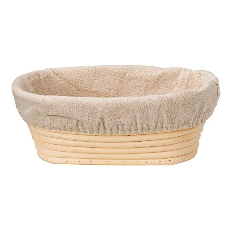 Rattan Bread Proofing Basket with Listed Linen Liner, Round or Oval Sourdough Banneton Selections and Separate Tool or Multi-Piece Options for Home Bread Making