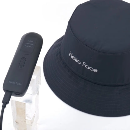 LED Scalp Care Bucket Hat Hello Face T100 with 336 Red and Near-Infrared LEDs, Three Light Modes and Separate With-Controller or Hat-Only Set Options