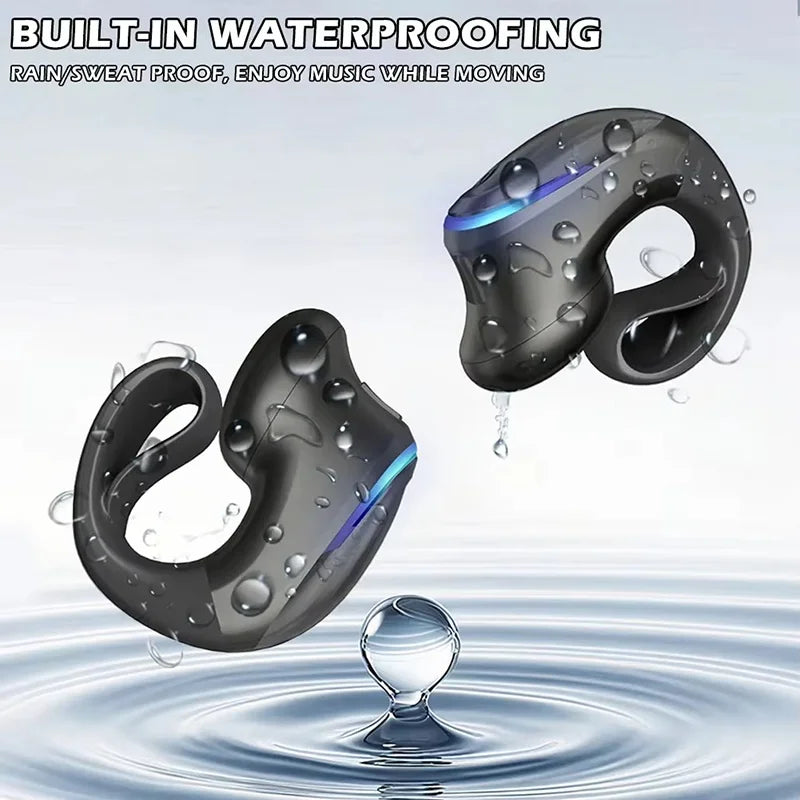 Single Ear Clip Earphone with Listed Bluetooth 5.3 Wireless Connectivity, Black or White Options and Sport-Style Headset Design for Personal Audio