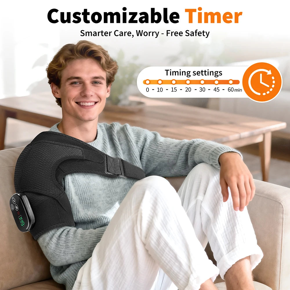 Thermal Shoulder Massage Belt with Adjustable Heating, Shoulder Brace Format and Multiple Belt, APP-Labeled and Red Light Options for Home Relaxation
