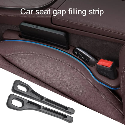 Dual-Groove Car Seat Gap Filler, 2-Piece Black PU Organizer Strips for Compatible Seat-to-Console Gaps, Small Essentials and Everyday Vehicle Interior Storage