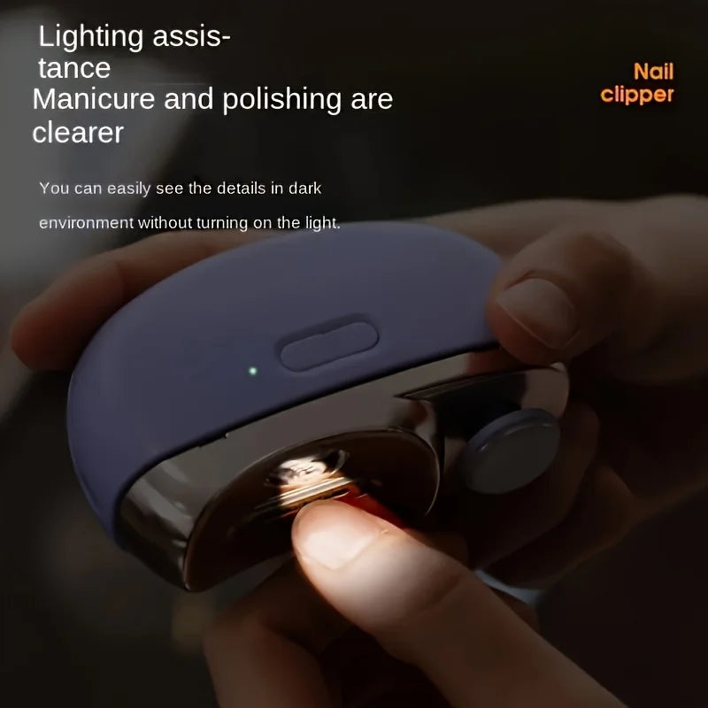 Electric Nail Care Tool Options with Clipper, Polisher and Shaping References, White, Pink or Purple Selections for Adult At-Home Manicure Routines