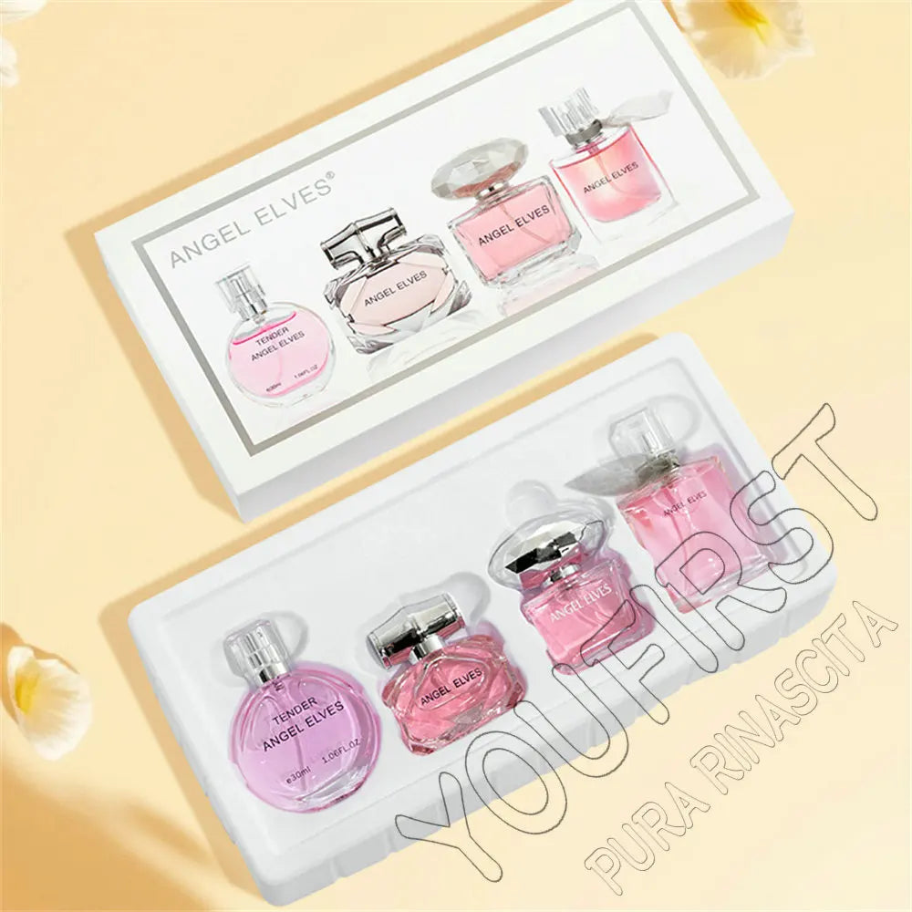 Perfume Gift Set for Women with Floral Fruity Scent References, Listed Four-Piece Gift Box and 120ml Option for Everyday Fragrance and Gift Planning