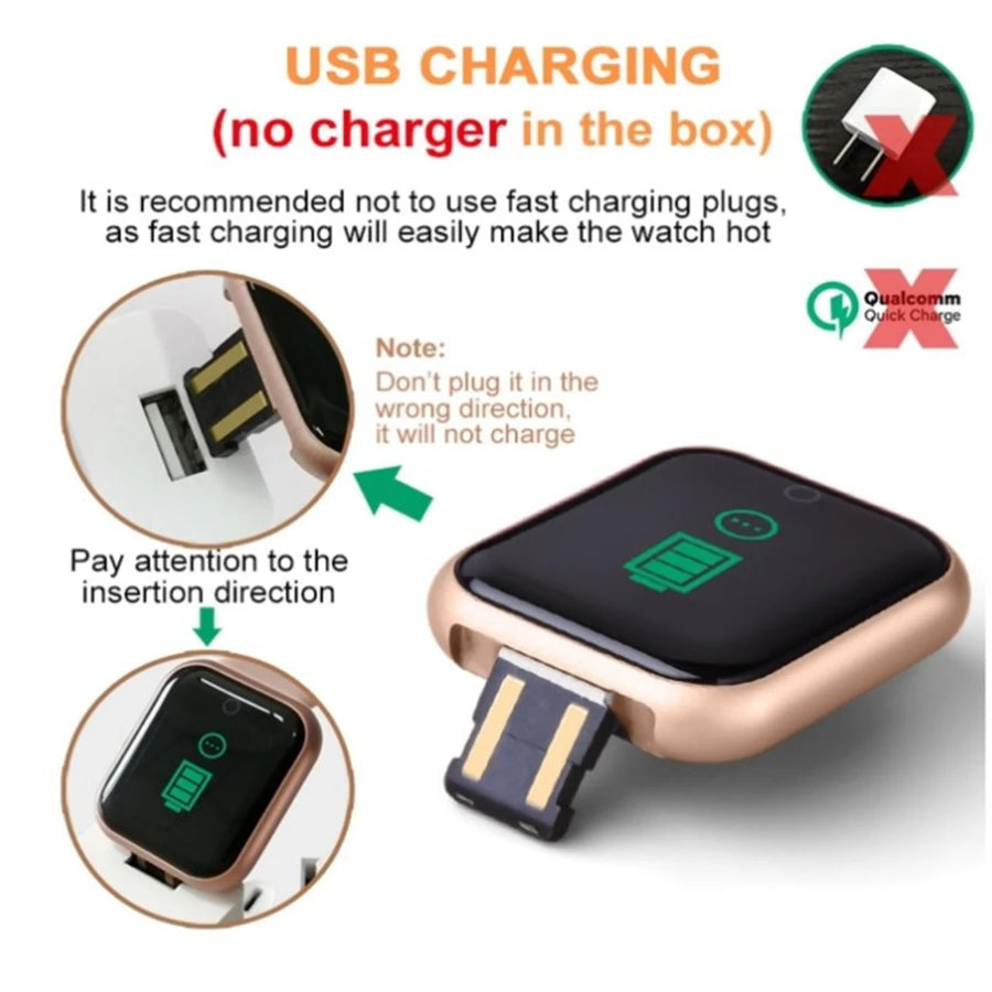 USB Charging Smart Watch with Step Counter, Music Control and Circular Touch Button, Soft Silicone Fitness Bracelet in Black, Pink, White or Silver