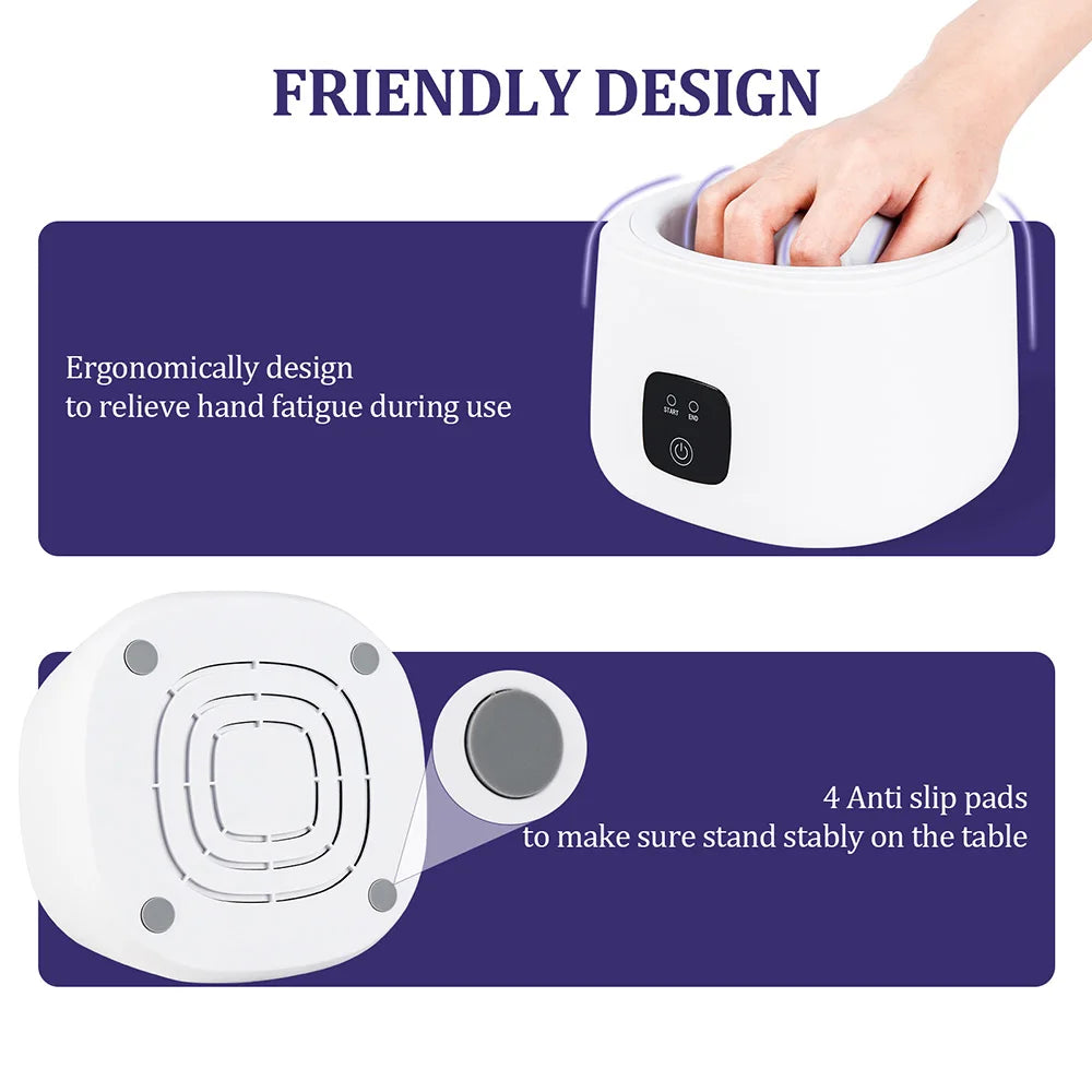 Electric Nail Soaking Bowl with Five-Finger Liner, Listed 36W Power, One-Button Control and Two-Hour Shut-Off, US, EU, UK or AU 100–240V Options