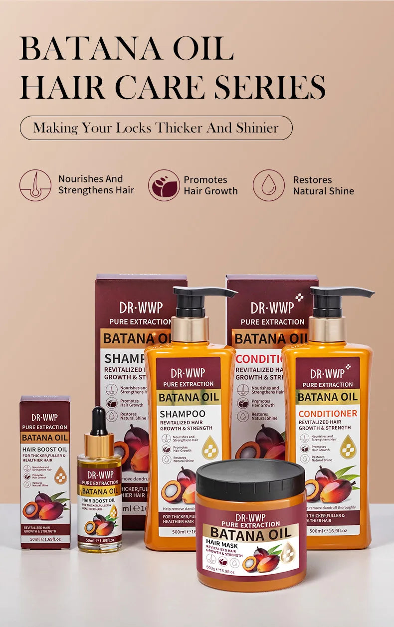 Batana Hair Care Selection with 500ml Shampoo or Conditioner, 500g Hair Mask and 50ml Oil Options for Everyday Cleansing and Cosmetic Conditioning Routines