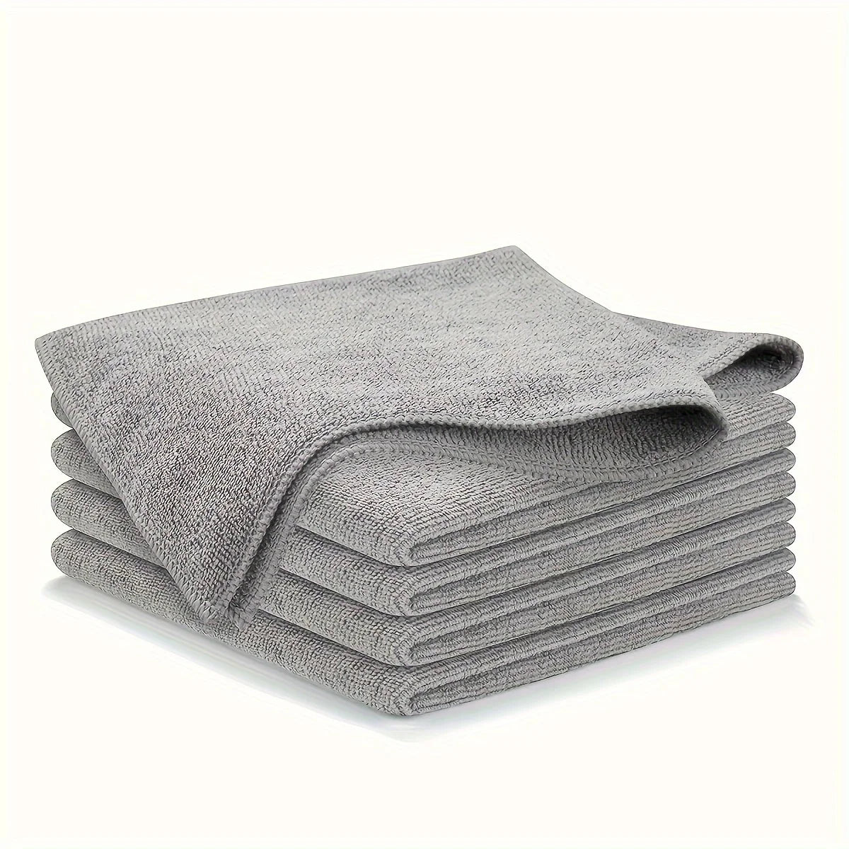 Grey and Black Microfiber Cleaning Cloths, Reusable Wiping Towels with Color-Specific Pack Sizes and 25 x 25cm Black Options for Car Windows and Home Cleanup