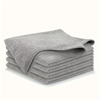 Grey and Black Microfiber Cleaning Cloths, Reusable Wiping Towels with Color-Specific Pack Sizes and 25 x 25cm Black Options for Car Windows and Home Cleanup