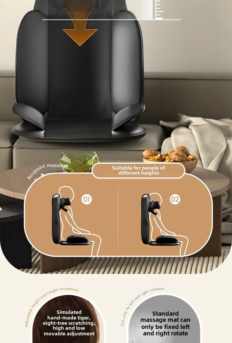 JAIYORL Electric Massage Seat Cushion with Vibration and Kneading References, Four Upgrade Model Labels and US, EU, UK or AU Plug Options