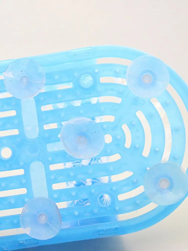 Shower Foot Scrubber Slipper with Suction Cup Base and Detachable Pumice Stone, Blue Foot Washing Brush in 1 or 2 Piece Options for Home Care