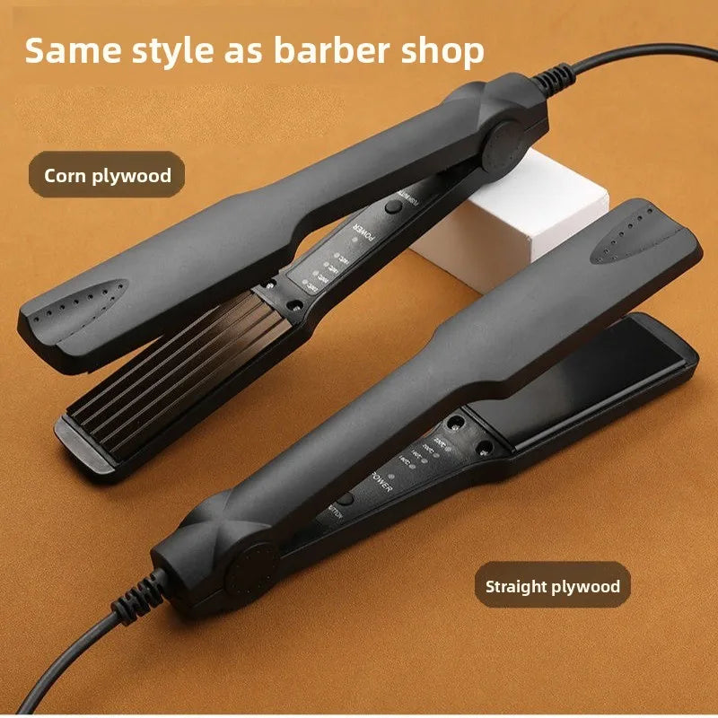 Ceramic Hair Styling Iron with Separate Straightener or Curling Iron Options and US or EU Plug Choices for Adult Hair Routines, Parties and Holiday Preparation