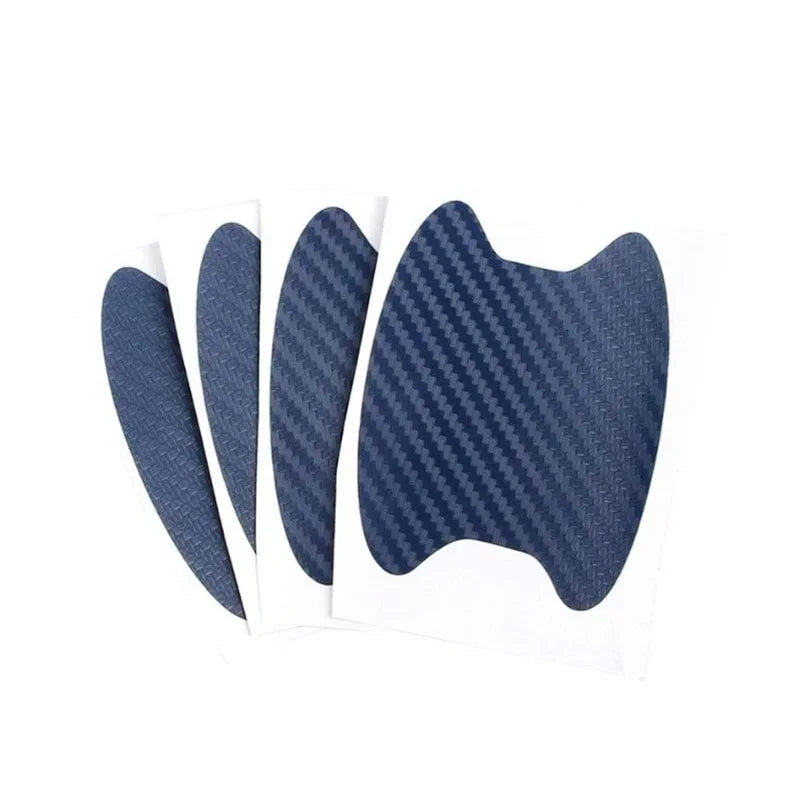 Car Door Handle Protection Stickers in Nine Colors, Four-Piece Adhesive Exterior Cover Set with Listed 8.5 x 6.8cm Size for Handle-Area Styling