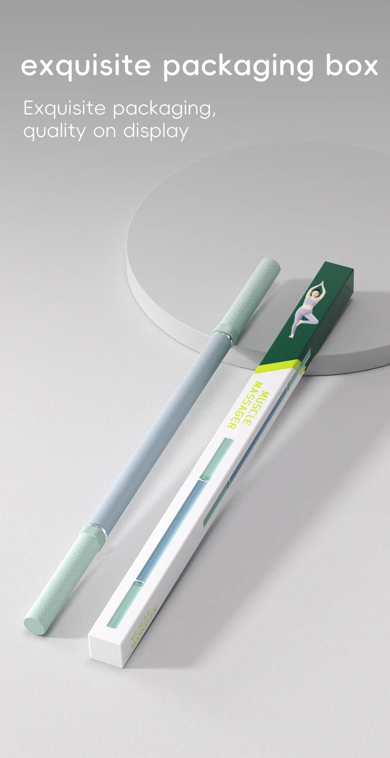 Massage Rod Roller Stick with Compact Design Reference for Adult Leg, Arm and Shoulder Massage Routines, Fifteen Color-Labeled Personal Care Options
