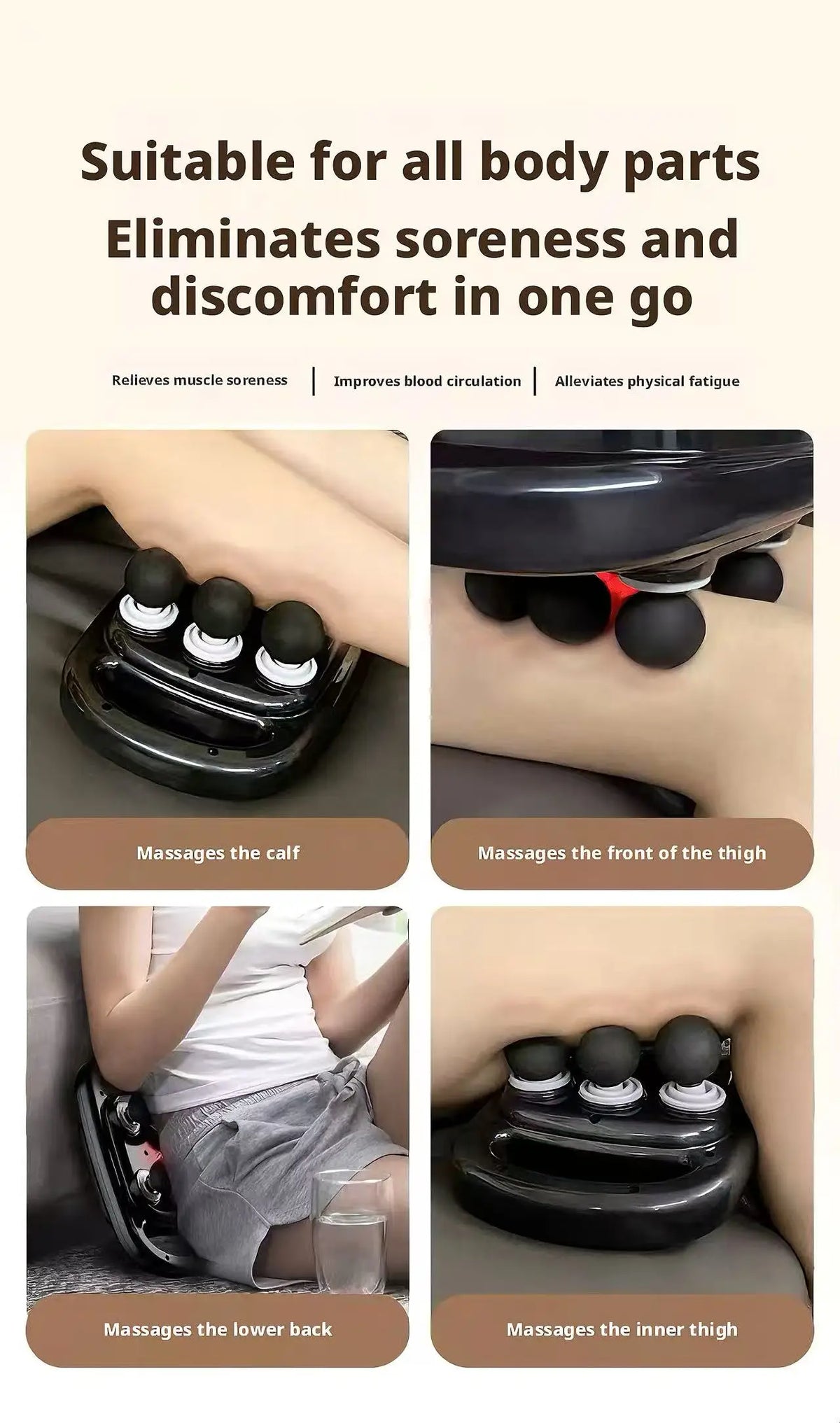Six-Head Oscillating Massage Gun in Black, Portable Personal-Care Muscle Massager for Manufacturer-Approved At-Home Relaxation and Adult Gift Ideas