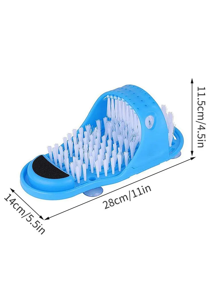 Shower Foot Scrubber Slipper with Suction Cup Base and Detachable Pumice Stone, Blue Foot Washing Brush in 1 or 2 Piece Options for Home Care