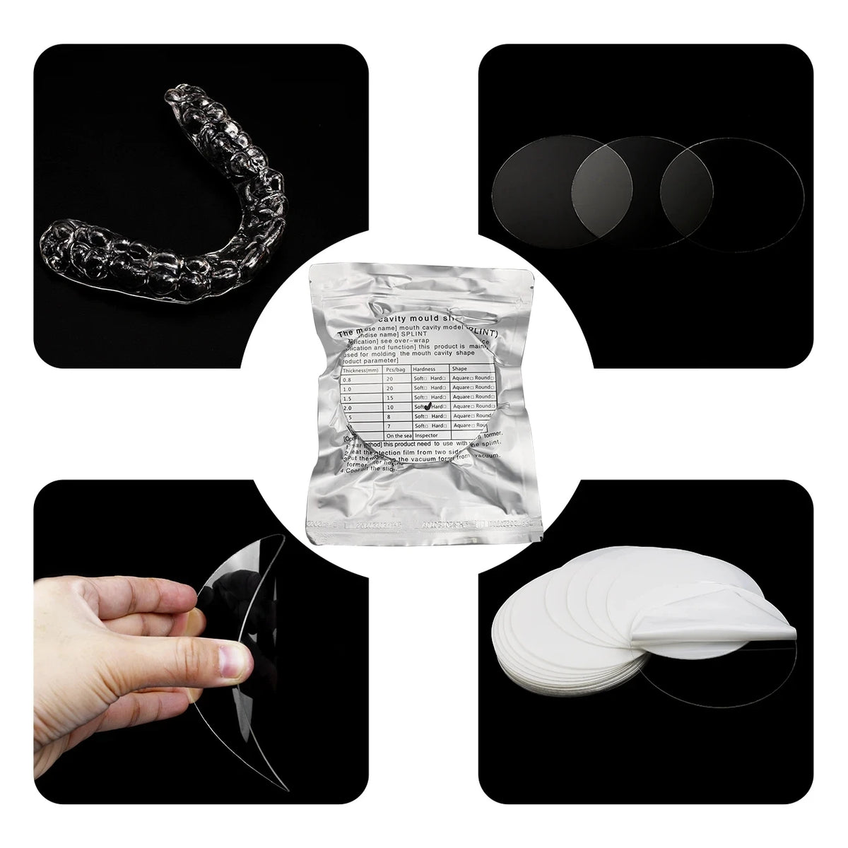 Dental Thermoforming Sheets by OLEVO, Clear Hard or Soft Vacuum Forming Material in 0.5-3.0mm Options for Professional Retainer and Tray Fabrication