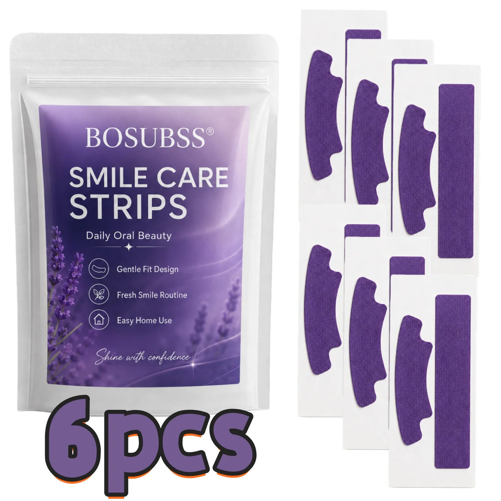 Purple Teeth Whitening Strips with Dry Sticker Format, Portable Oral Care Patches for Home and Travel in 1pcs, 2pcs or 6pcs Labeled Package Options