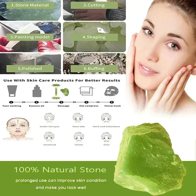 Jade Roller and Gua Sha Tool Options for Facial and Neck Massage, Manual Skincare Accessories in Individual Styles and Color-Labeled Sets for Adult Self-Care