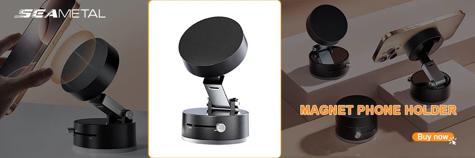 SEAMETAL Dashboard Phone Holder with Adjustable Cradle and Quick-Release Button, Listed 180-Degree Tilt, Mirrored or Textured Options for Compatible 3–7 Inch Phones