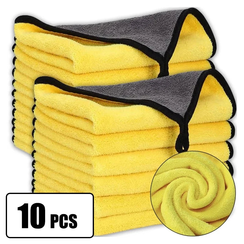 Car Detailing Microfiber Towels in Yellow, Soft Absorbent Polyester Cleaning Cloths with T054 and T056 Options in 1, 3 or 5 Pieces for Vehicle and Window Care